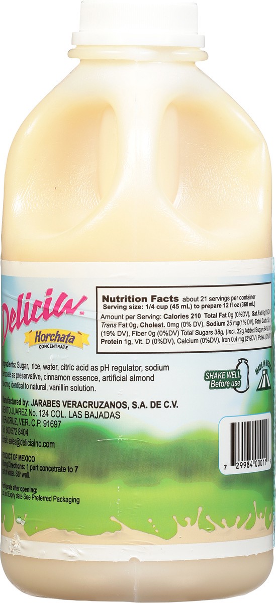 slide 2 of 9, Delicia Sweetened Horchata Concentrate 32 fl oz, 32 oz