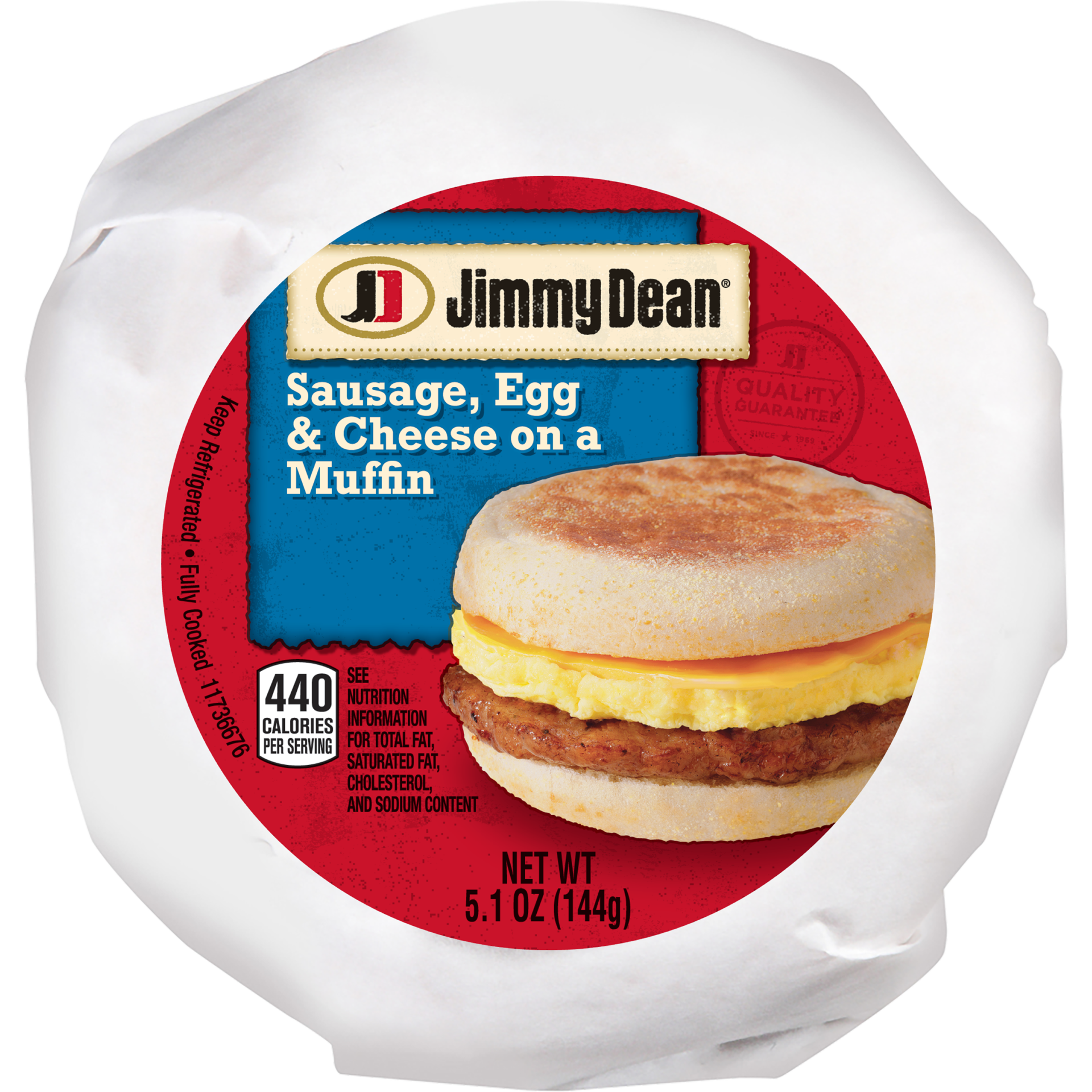 slide 1 of 3, Jimmy Dean Muffin Ssg/Egg/Chz, 5.1 oz