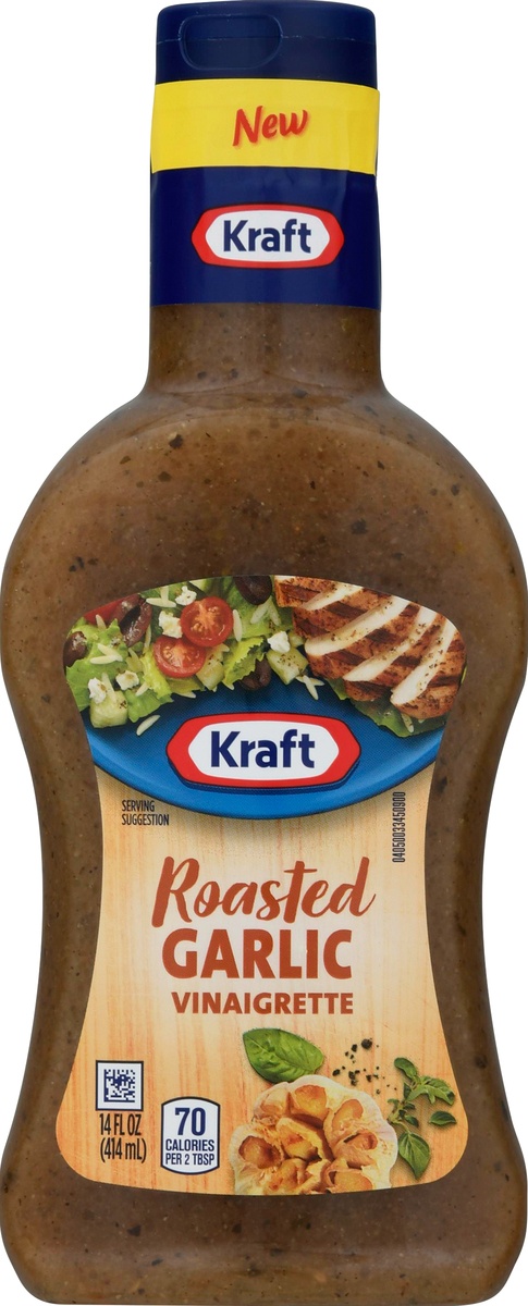 slide 9 of 11, Kraft Roasted Garlic Vinaigrette Salad Dressing, 14 fl oz