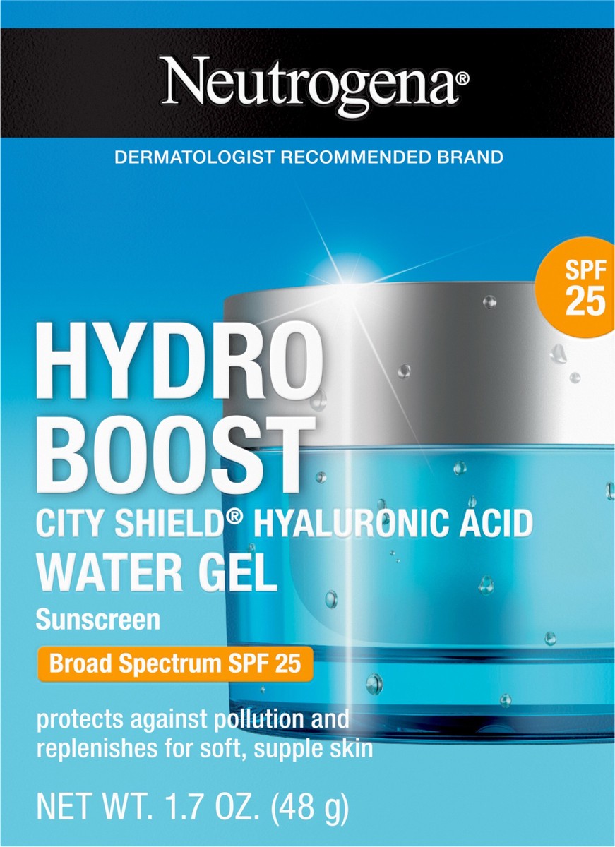 slide 5 of 8, Neutrogena Hydro Boost Face Moisturizer with SPF 25, Hydrating Facial Sunscreen, Oil-Free and Non-Comedogenic Water Gel Face Lotion 1.7 oz, 1.7 oz