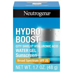 Neutrogena Hydro Boost City Shield Hydrating Water Gel, Hyaluronic Acid Moisturizer, SPF 25, 1.7 oz