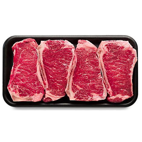 slide 1 of 1, Beef Top Loin Ny Strip Steak Bi Imported Value Pack - LB, per lb