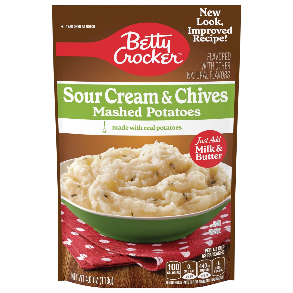 slide 1 of 9, Betty Crocker Mashed Potato Sour Cream And Chives, 4 oz