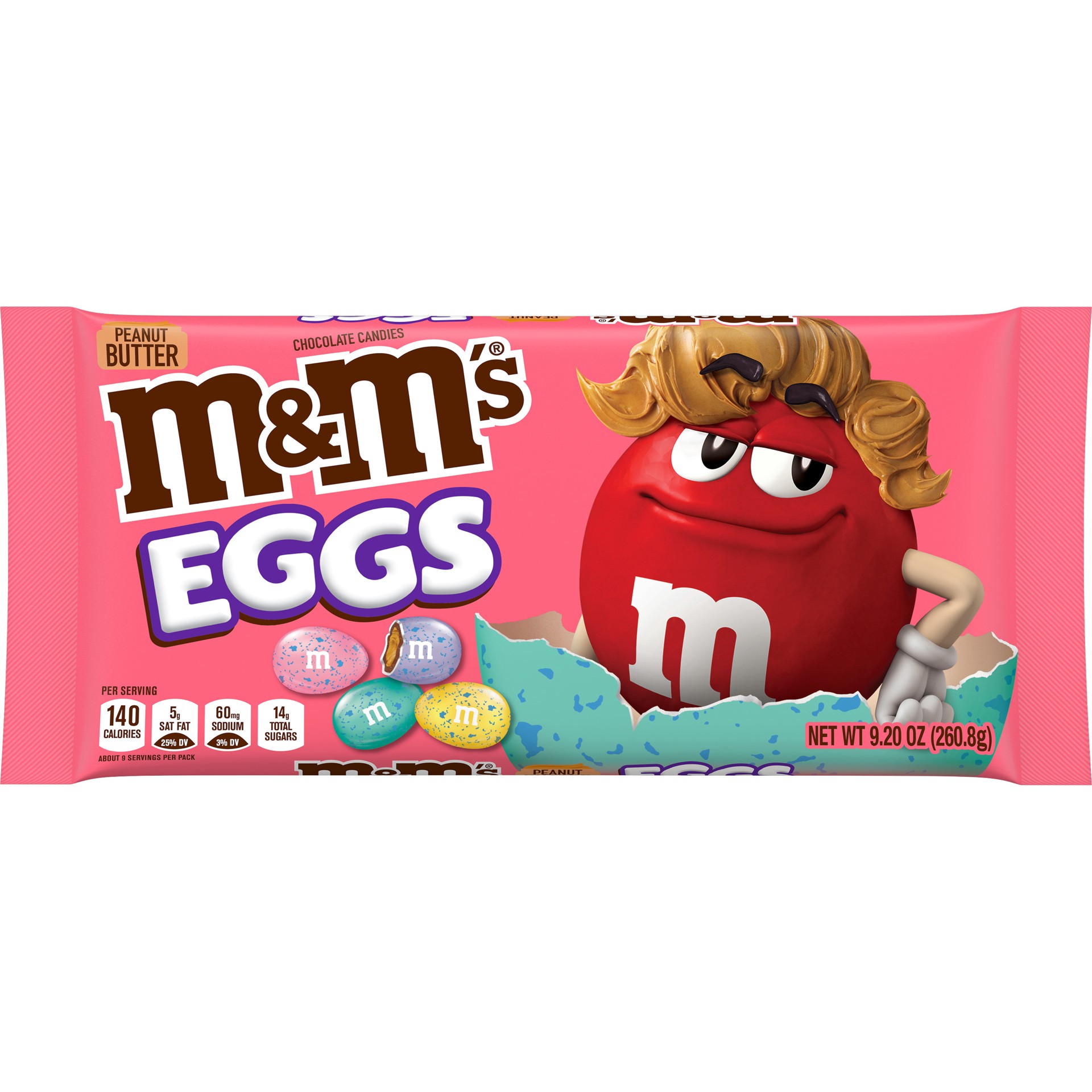 slide 1 of 8, M&M's Peanut Butter Chocolate Speckled Easter Egg Candy, 9.2 oz Bag, 9.20 oz