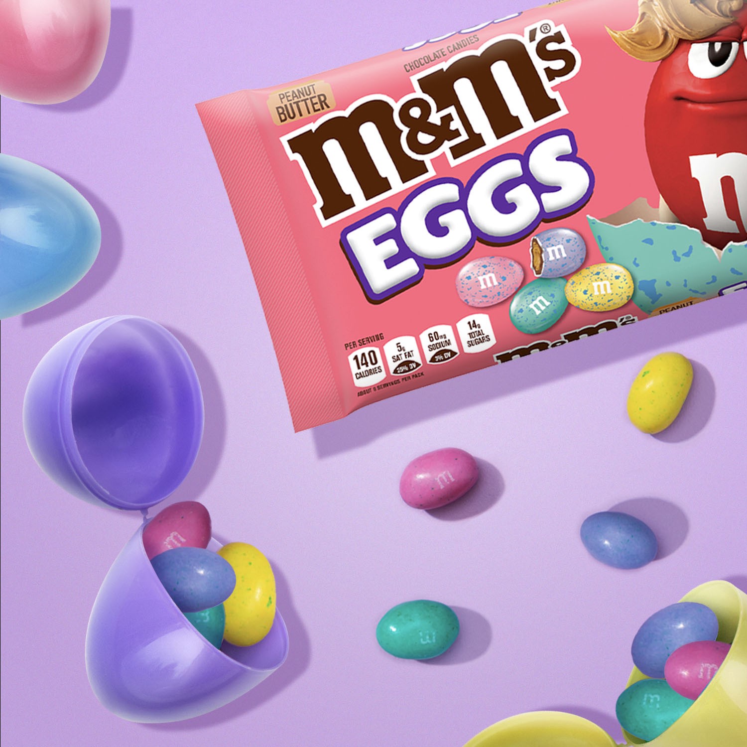 slide 7 of 8, M&M's Peanut Butter Chocolate Speckled Easter Egg Candy, 9.2 oz Bag, 9.2 oz
