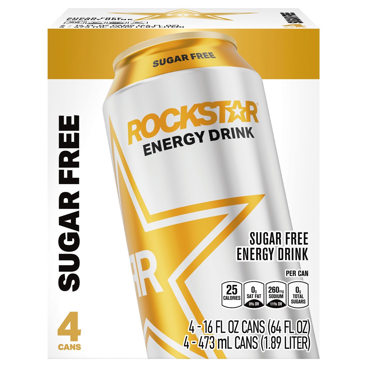 slide 1 of 2, Rockstar Energy Drink, 4 ct