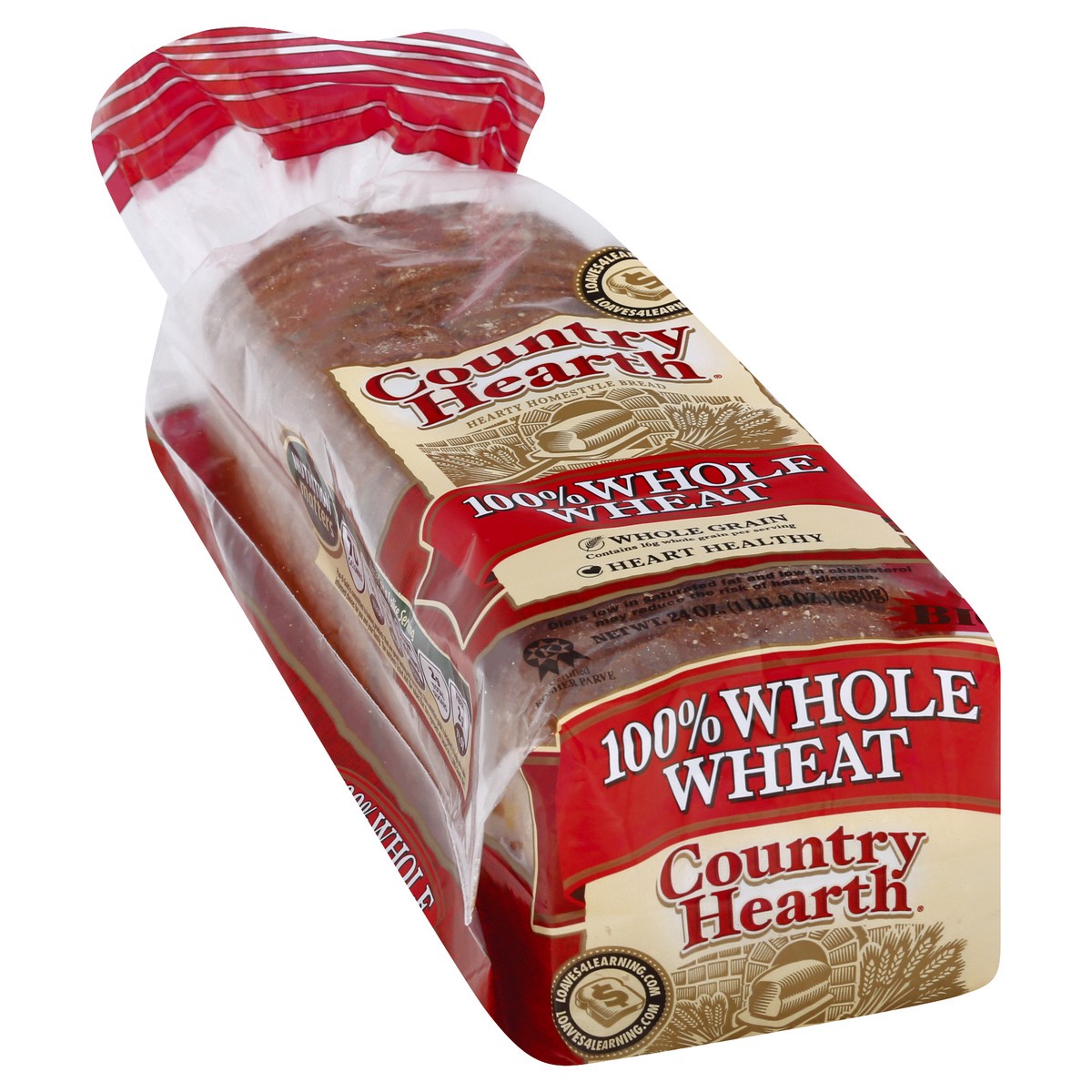 slide 4 of 9, Country Hearth 100% Whole Wheat Bread 24 oz, 24 oz