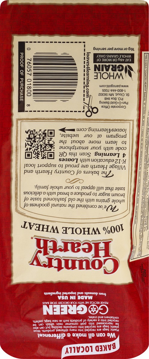 slide 6 of 9, Country Hearth 100% Whole Wheat Bread 24 oz, 24 oz