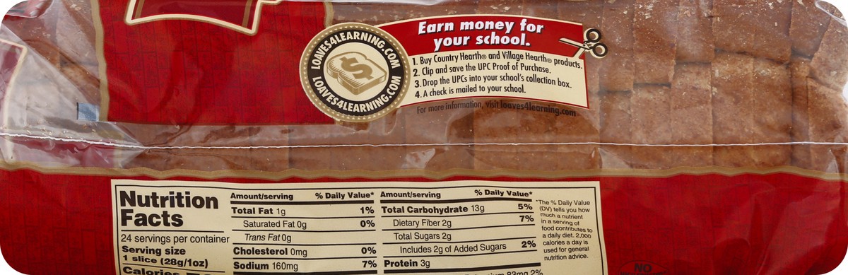 slide 8 of 9, Country Hearth 100% Whole Wheat Bread 24 oz, 24 oz
