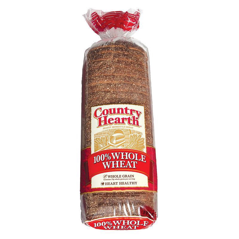 slide 1 of 9, Country Hearth 100% Whole Wheat Bread 24 oz, 24 oz