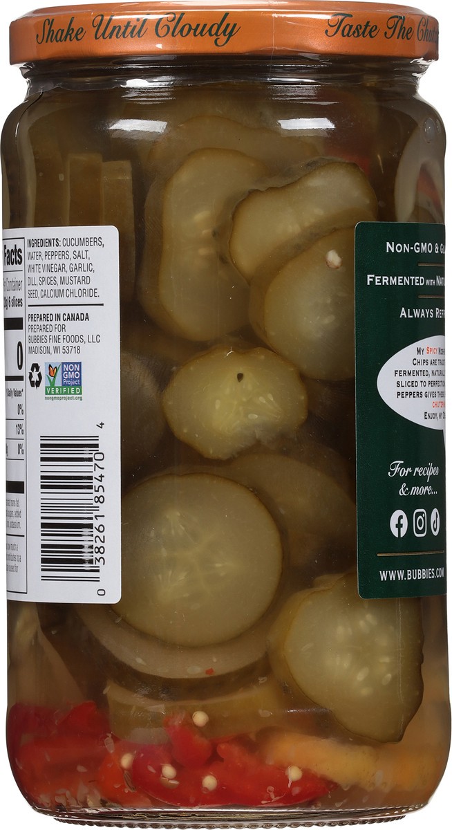 slide 9 of 13, Bubbies Spicy Kosher Dill Pickle Chips 25 fl oz, 25 fl oz