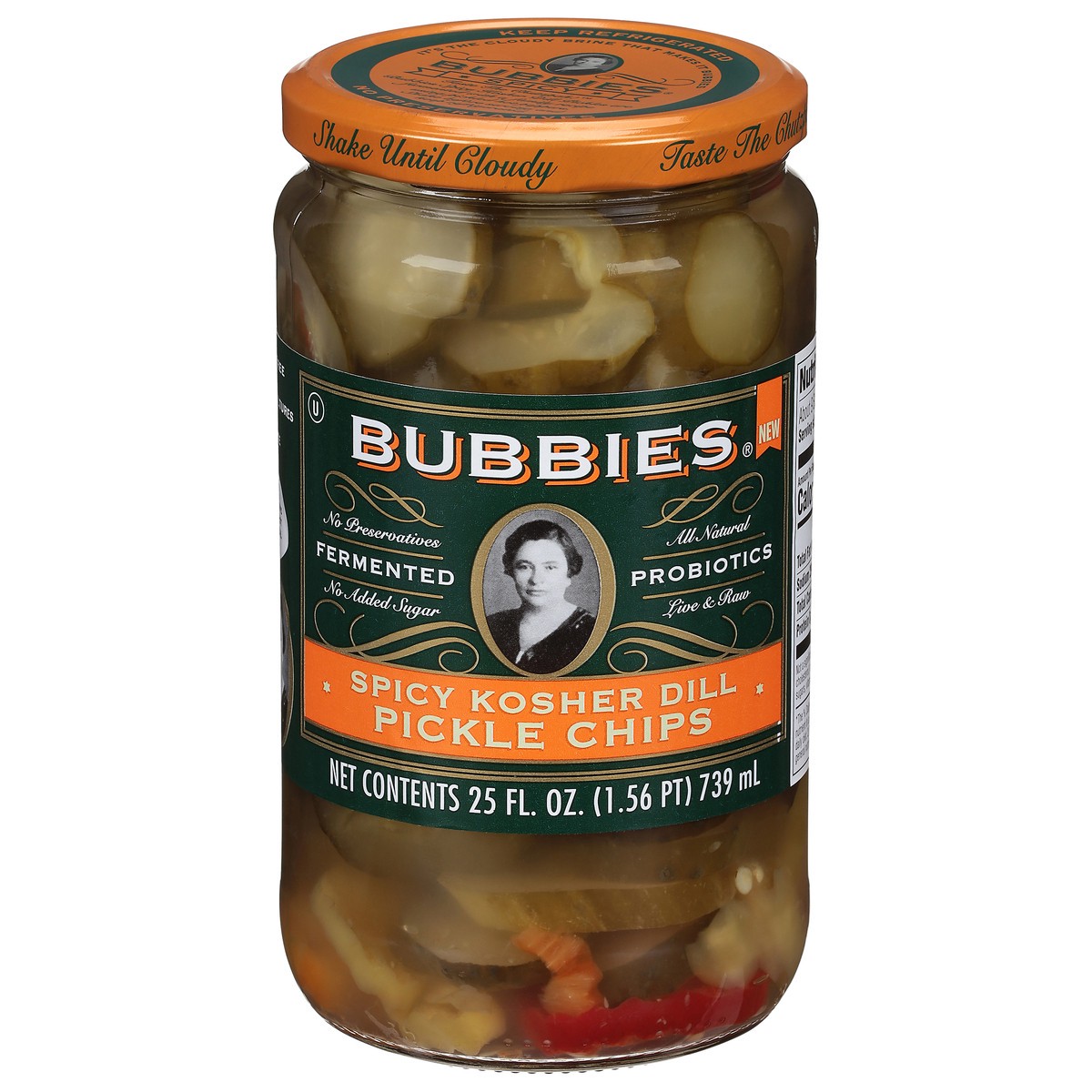 slide 2 of 13, Bubbies Spicy Kosher Dill Pickle Chips 25 fl oz, 25 fl oz