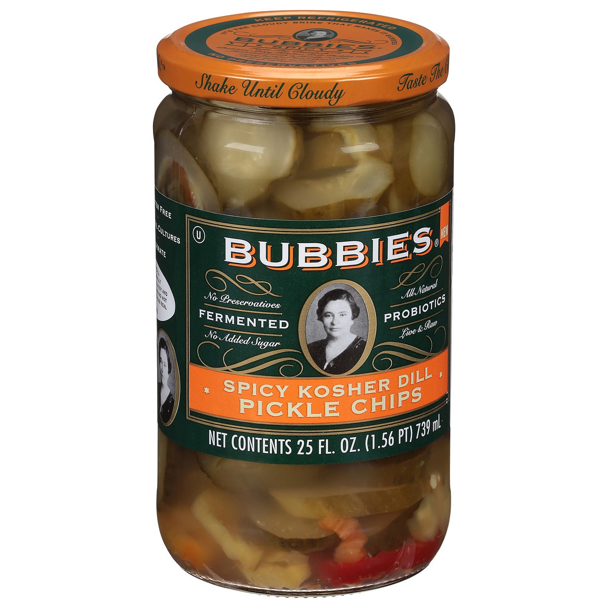 slide 10 of 13, Bubbies Spicy Kosher Dill Pickle Chips 25 fl oz, 25 fl oz