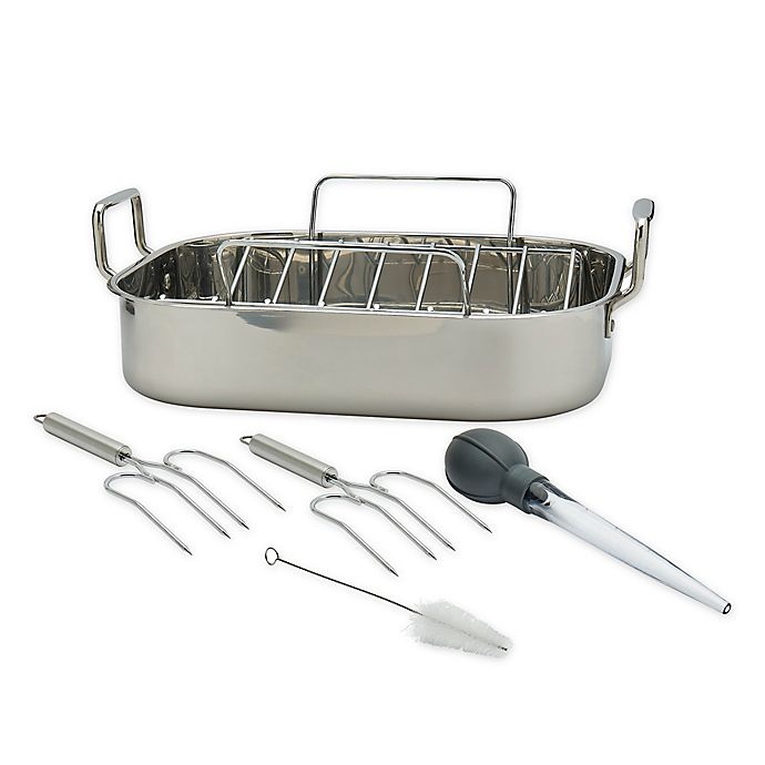 slide 1 of 5, Artisanal Kitchen Supply Stainless Steel Roaster Set, 6 ct