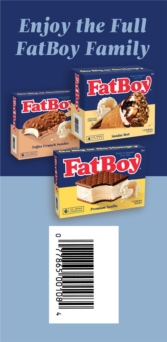 slide 5 of 7, Fat Boy Cookies & Cream Ice Cream Sandwiches 12 Ea, 12 ct