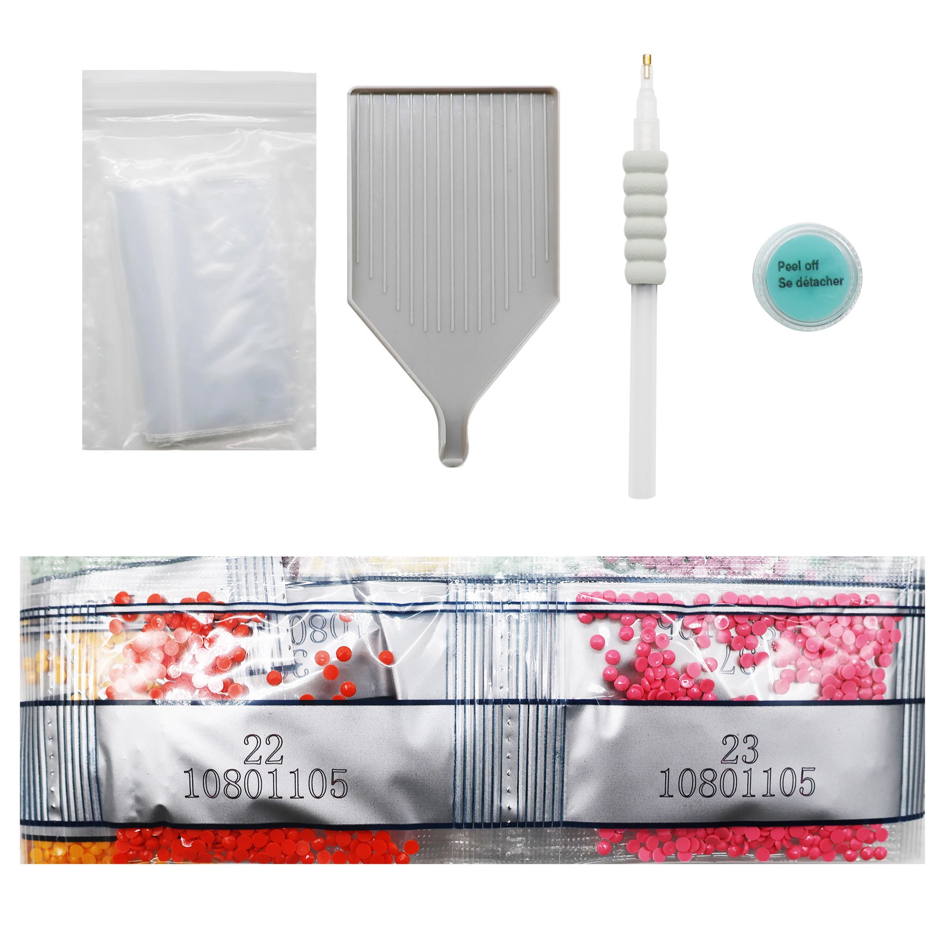 slide 4 of 4, 8" X 10" Pink Flower Diamond Art Kit By Make Market, 8 in x 10 in