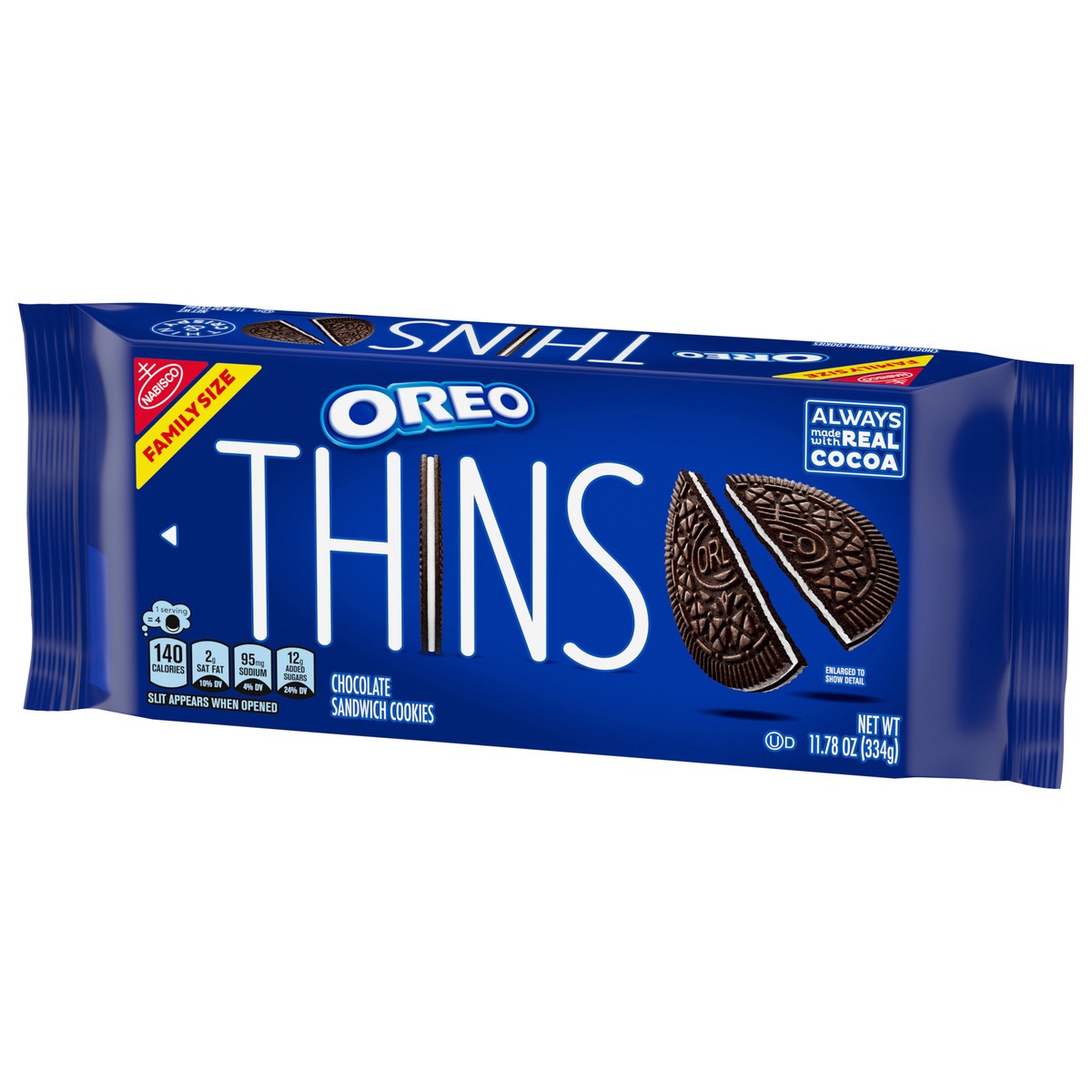 slide 11 of 13, OREO Thins Chocolate Sandwich Cookies, Family Size, 11.78 oz, 11.78 oz