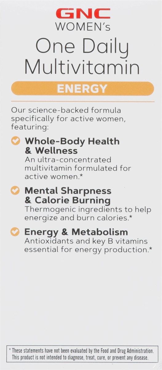 slide 6 of 9, Gnc Women's One Daily Multivitamin, Energy, Caplets, 60 ct