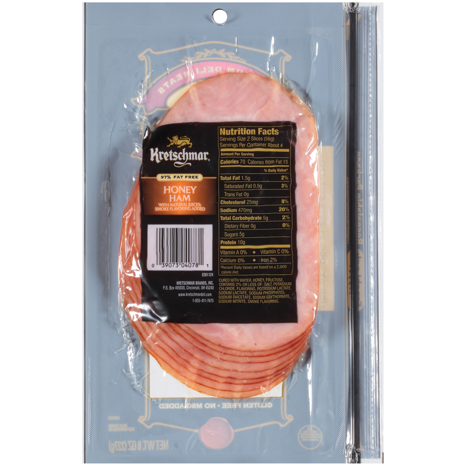 slide 5 of 7, Kretschmar Sliced Honey Ham, 8 oz