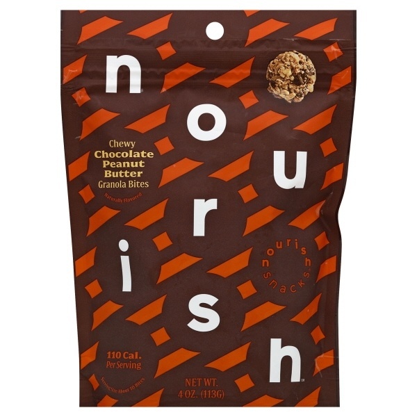 slide 1 of 1, Nourish Chewy Chocolate Peanut Butter Granola Bites, 4 oz