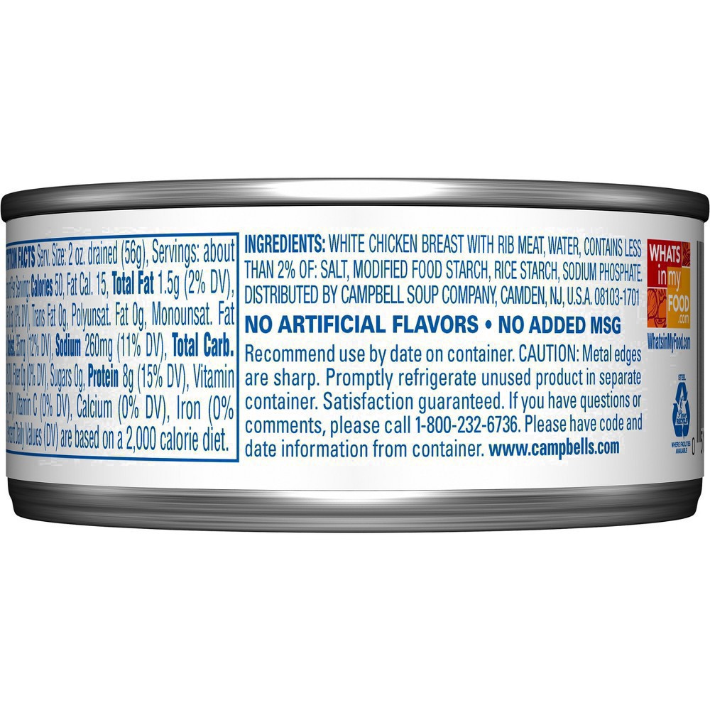 slide 15 of 85, Swanson White Premium Chunk Canned Chicken Breast in Water, 4.5 OZ Can, 4.5 oz