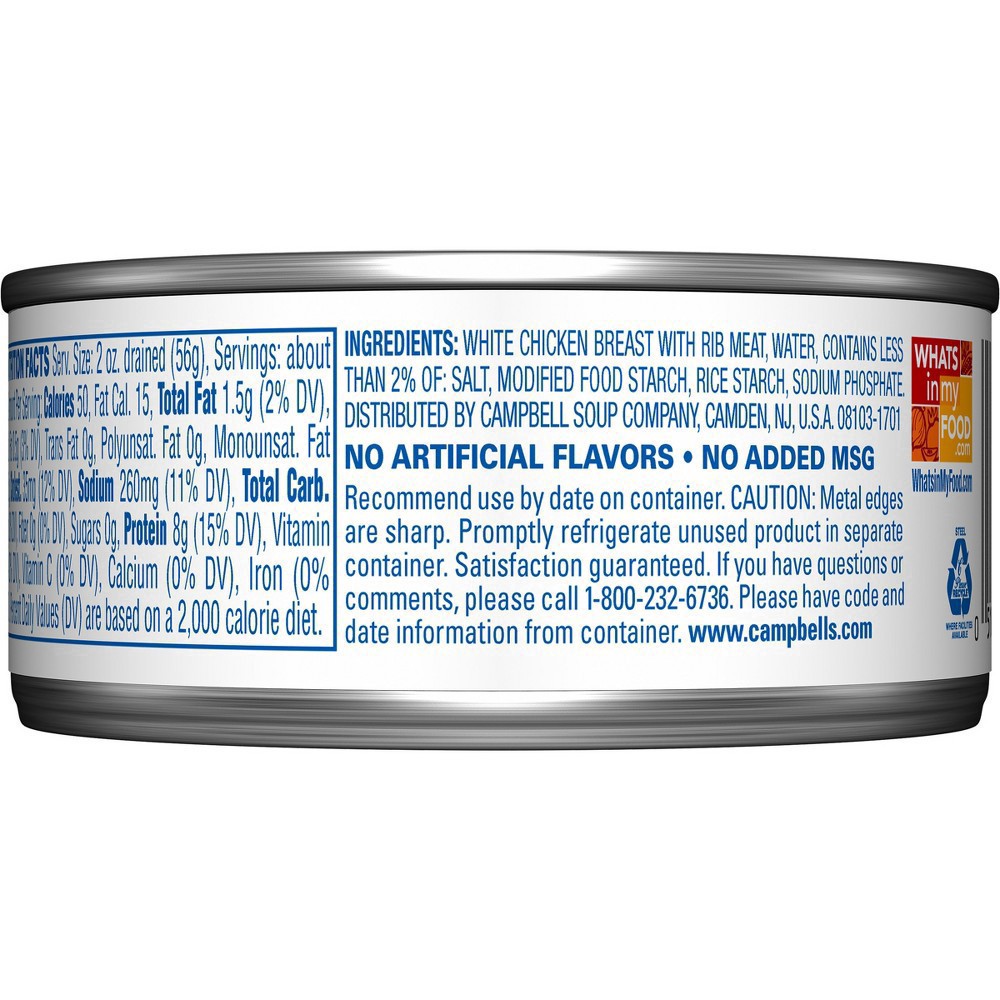 slide 85 of 85, Swanson White Premium Chunk Canned Chicken Breast in Water, 4.5 OZ Can, 4.5 oz