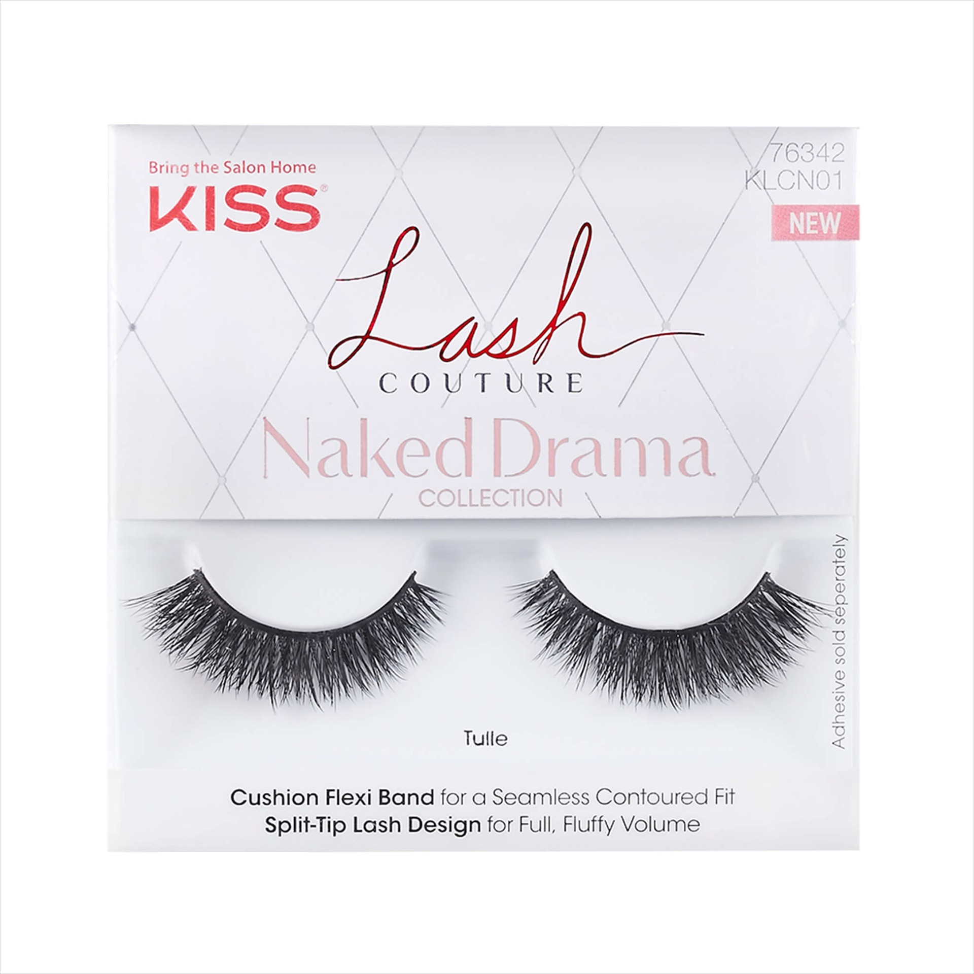 slide 1 of 5, KISS Lash Couture Naked Drama Collection False Eyelashes, Full & Fluffy Volume, Style 'Tulle', 1 Pair, 1 pair