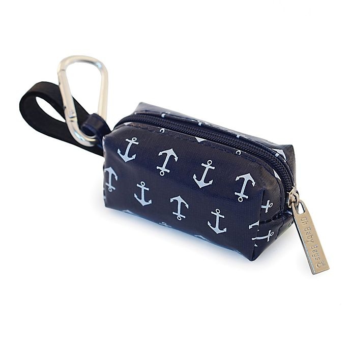 slide 1 of 3, Oh Baby Bags Clip-On Anchor Wet Bag Dispenser - Navy/White, 1 ct