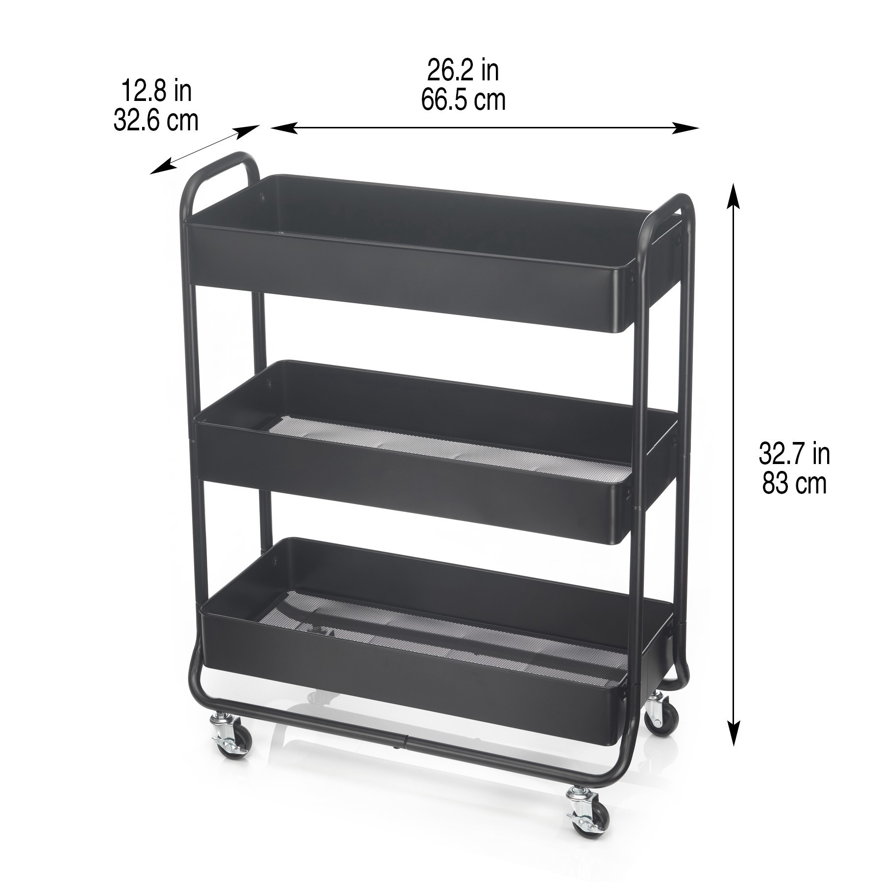 slide 5 of 5, Hudson Rolling Cart By Simply Tidy, 26.18 in x 12.83 in x 32.67 in