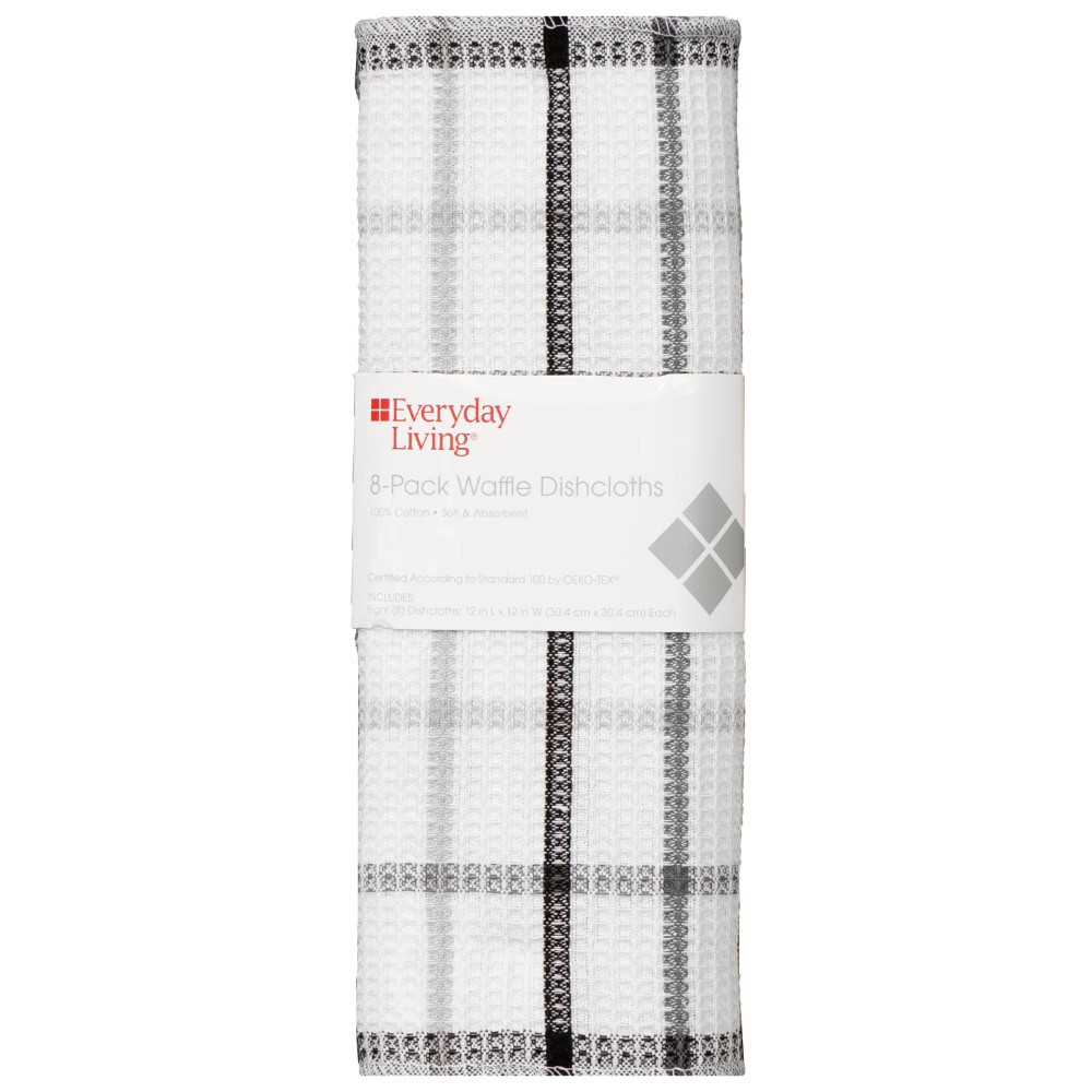 slide 2 of 2, Everyday Living® Waffle Dish Cloths - Multi Gray, 8 ct