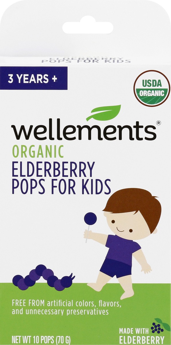 slide 5 of 10, Wellements Organic Elderberry Pops For Kids - 10 Count, 10 ct