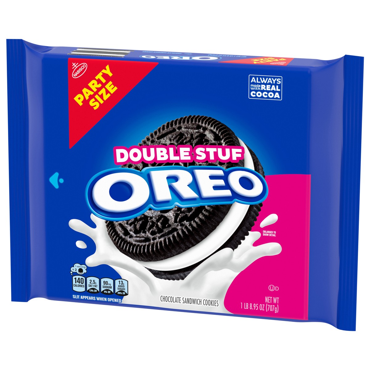 slide 6 of 15, OREO Double Stuf Chocolate Sandwich Cookies, Party Size, 24.95 oz, 0.71 oz