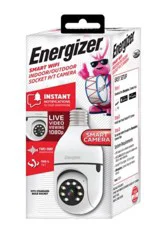Energizer® Smart Wi-Fi 1080p Pan/Tilt Socket Camera - White