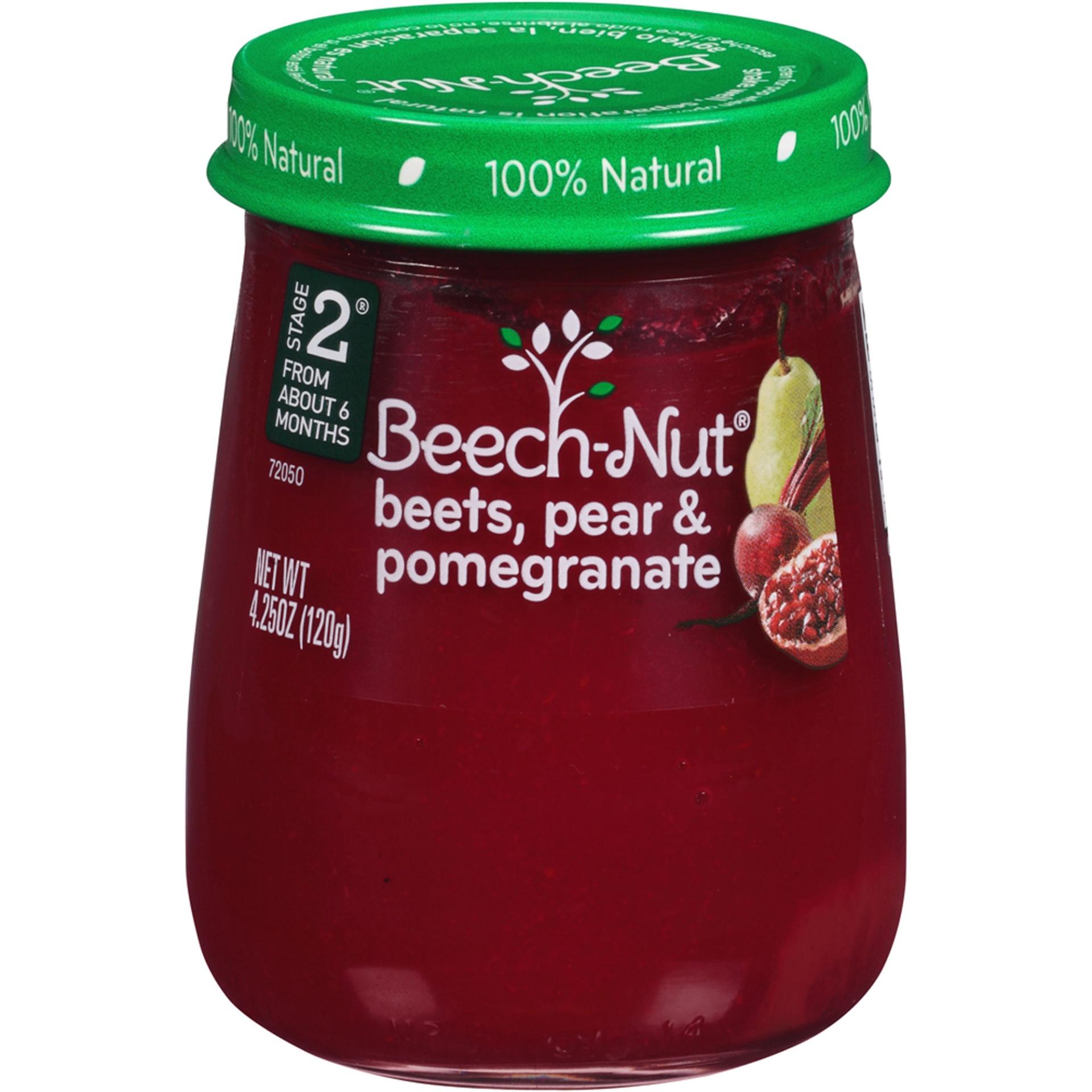 slide 1 of 1, Beech-Nut Stage 2 Just Beets Pear & Pomegranate Baby Food Jar, 4.25 oz