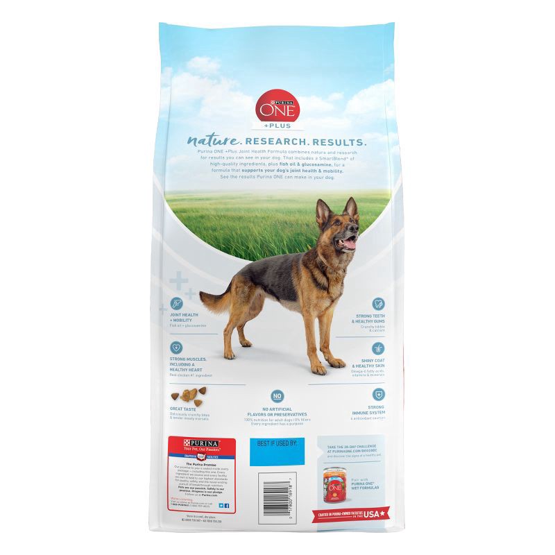 slide 2 of 7, Purina ONE Natural Dry Dog Food for Hip & Joint Care, +Plus Joint Health Formula - 8 lb. Bag, 8 lb