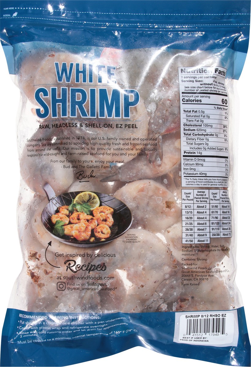 slide 10 of 14, First Street Shrimp 8/12 Shell On, 2 lb