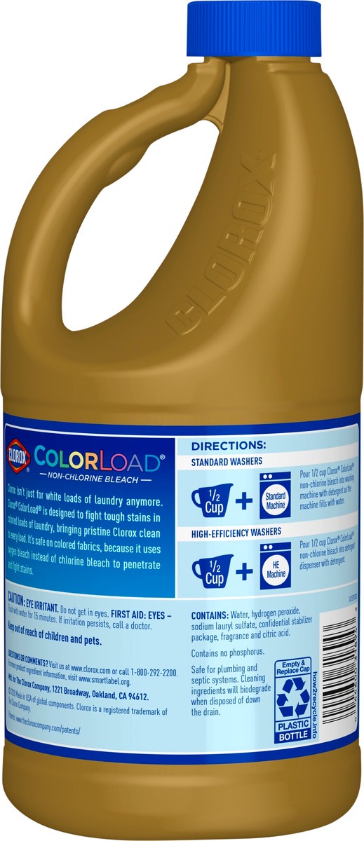 slide 3 of 3, Clorox ColorLoad Non-Chlorine Bleach, 60 Ounce Bottle, 1.87 qt