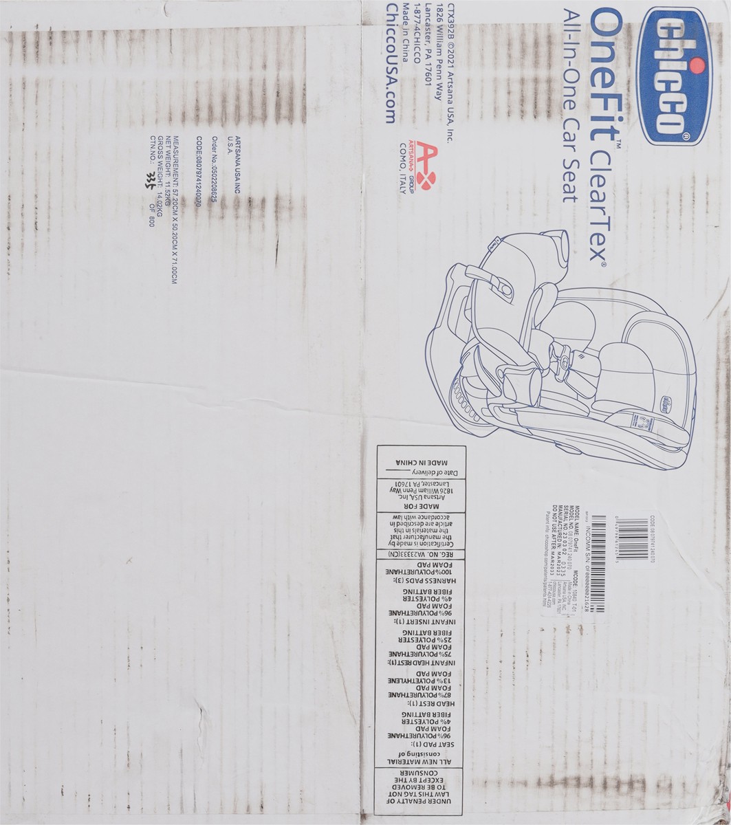 Chicco OneFit ClearTex All-In-One Car Seat - Obsidian 29.50 lb | shipt
