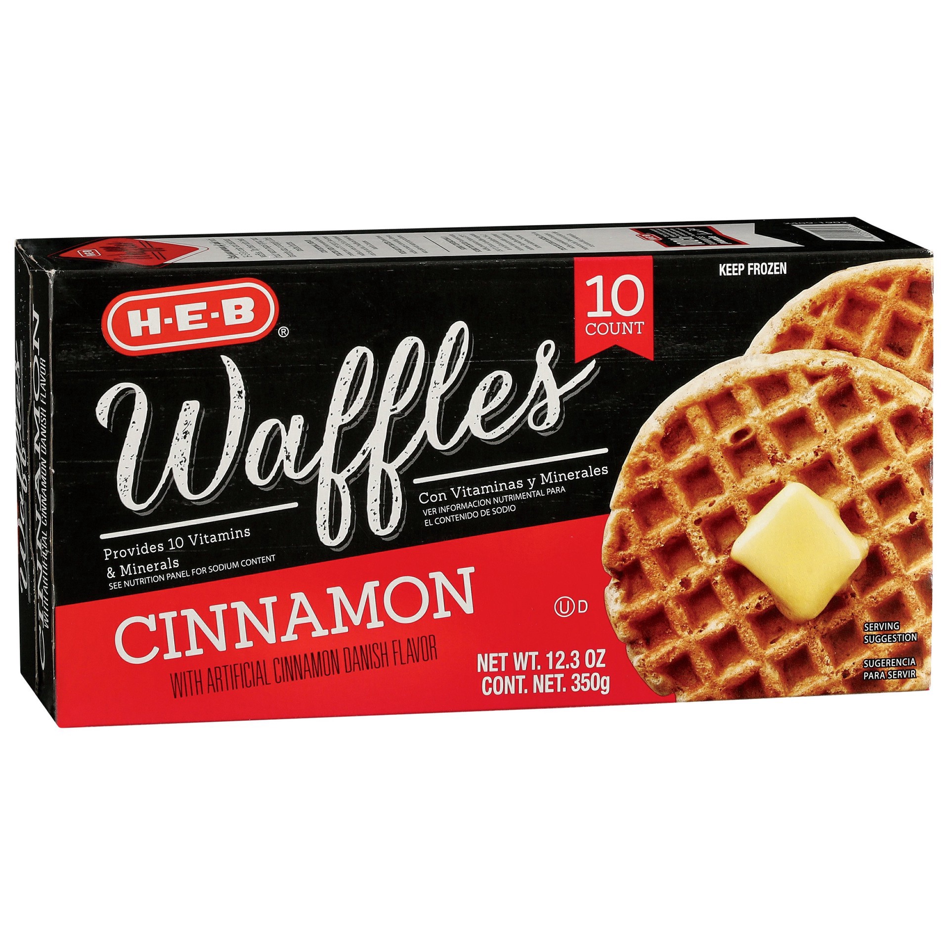 slide 1 of 1, H-E-B Classic Selections Cinnamon Waffles, 10 ct