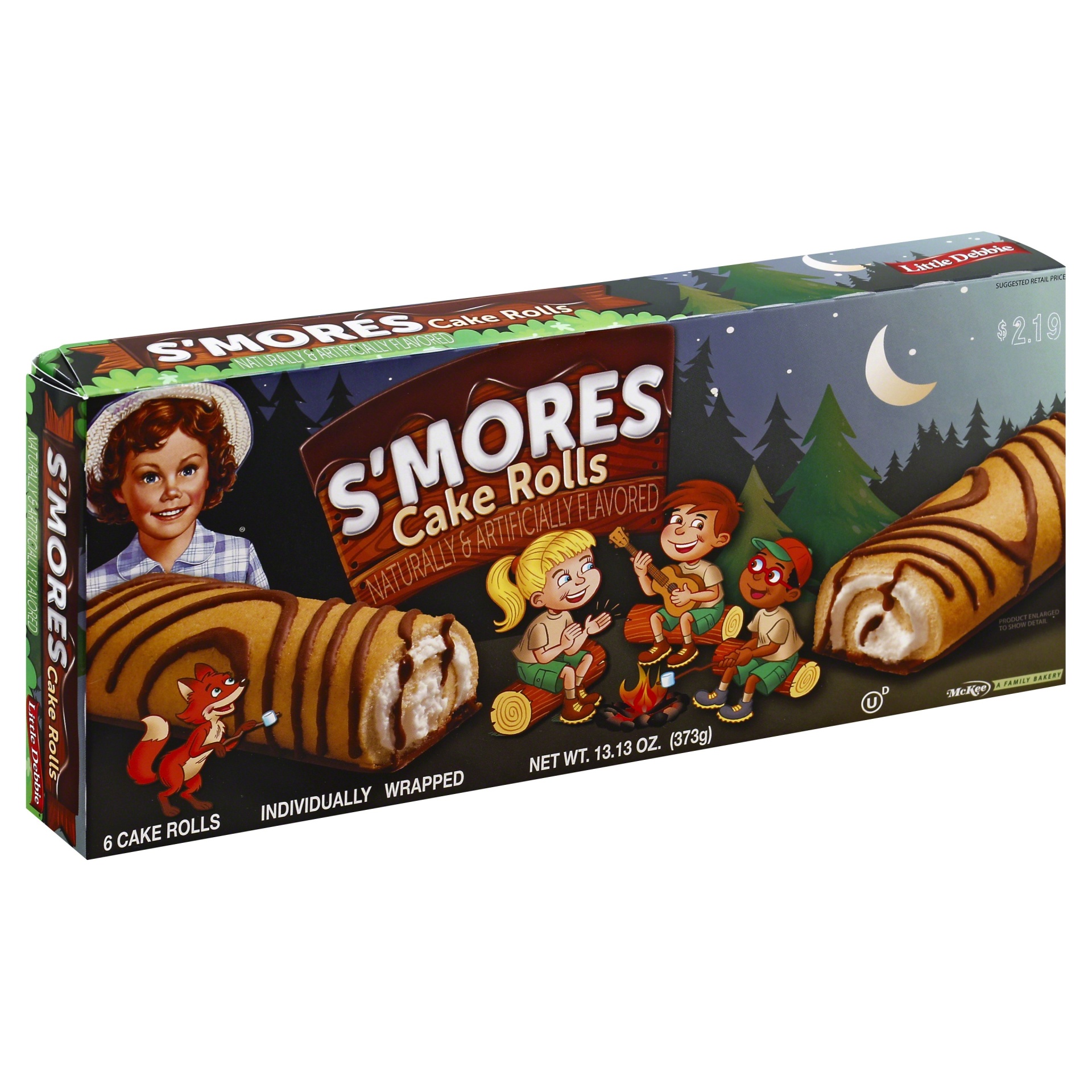 slide 1 of 1, Little Debbie S'Mores Cake Rolls, 6 ct; 2.18 oz