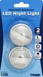 Prime Automatic Rotating LED Night Light - 2 Pack, White