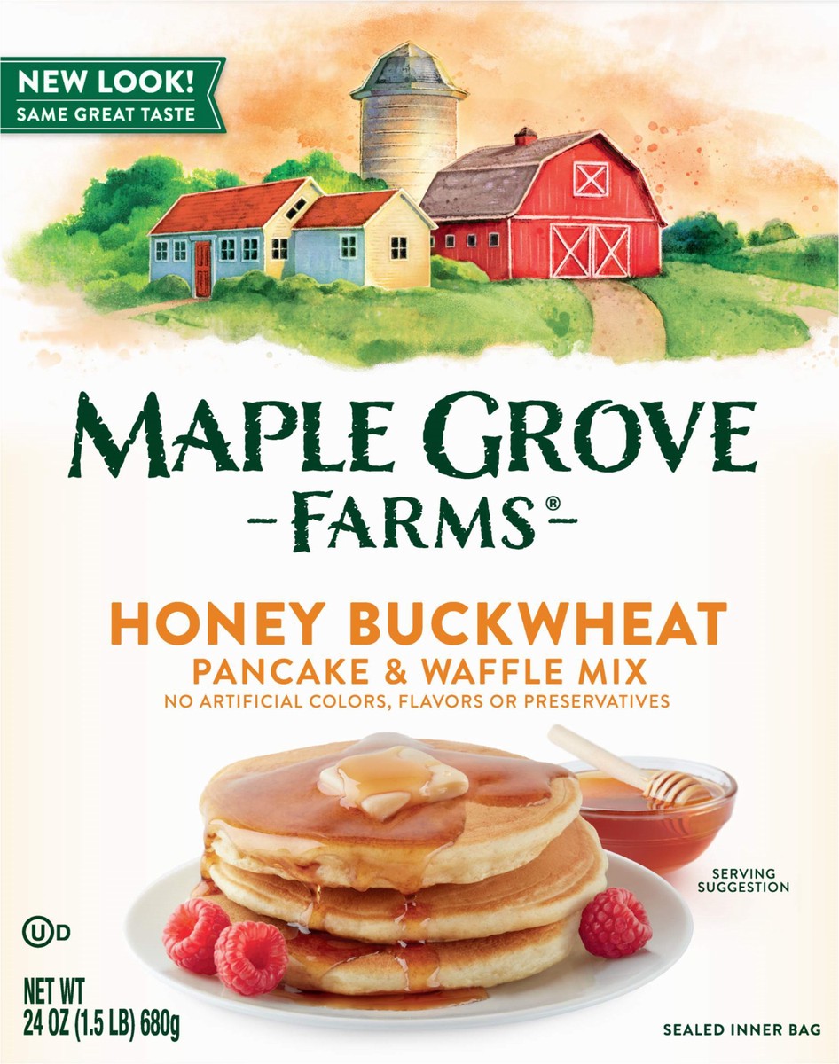 slide 1 of 9, Maple Grove Farms Honey Buckwheat Pancake & Waffle Mix 24 oz, 24 oz