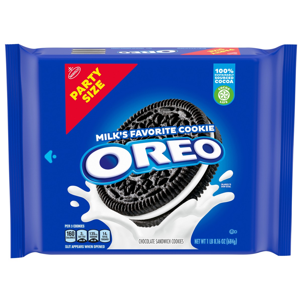 slide 2 of 16, OREO Chocolate Sandwich Cookies, Party Size, 24.16 oz, 24.16 oz