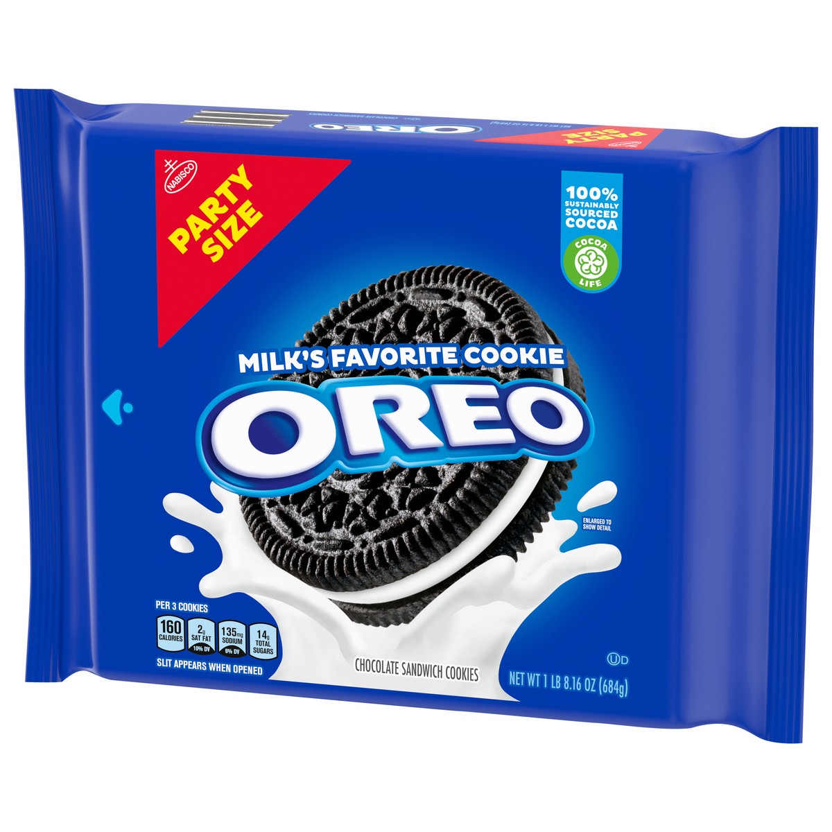 slide 5 of 16, OREO Chocolate Sandwich Cookies, Party Size, 24.16 oz, 24.16 oz