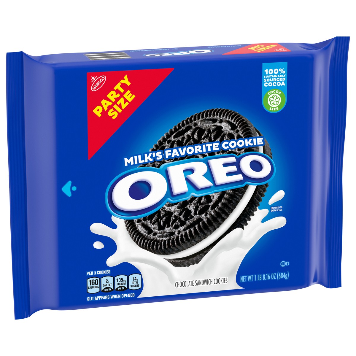 slide 7 of 16, OREO Chocolate Sandwich Cookies, Party Size, 24.16 oz, 24.16 oz