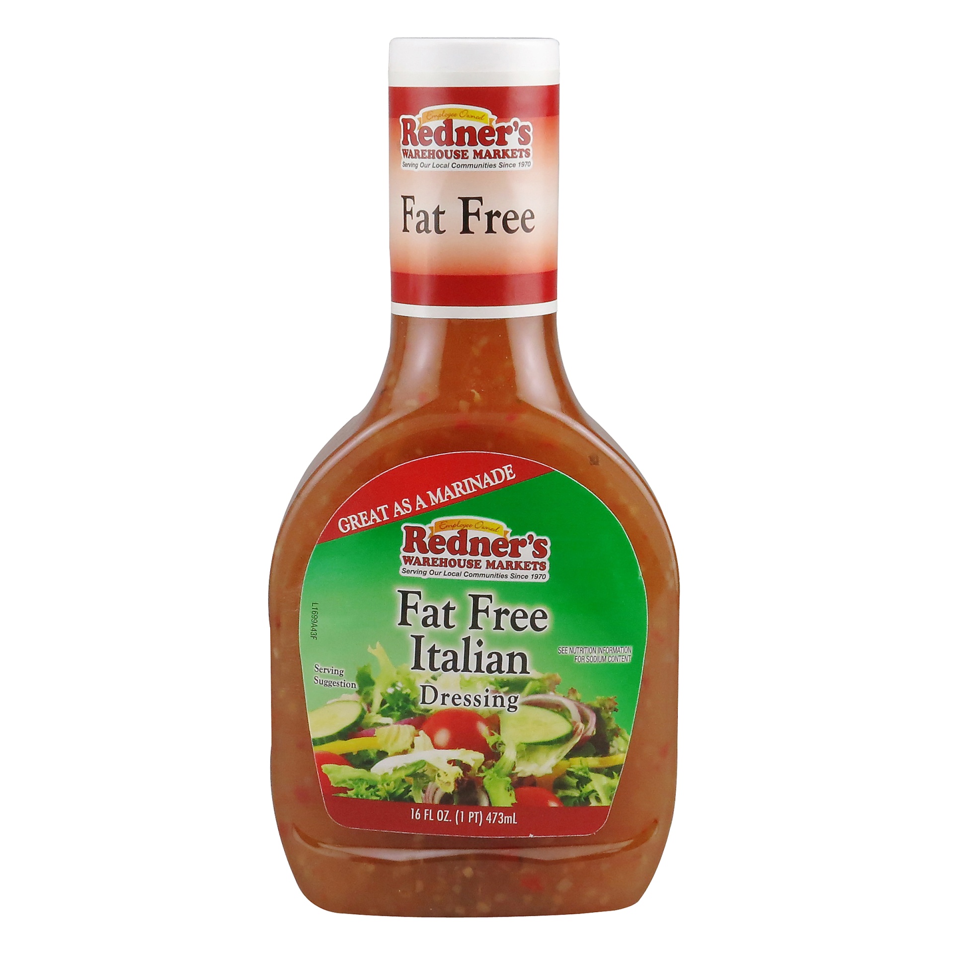 slide 1 of 1, Redner's Fat Free Italian Dressing, 16 oz