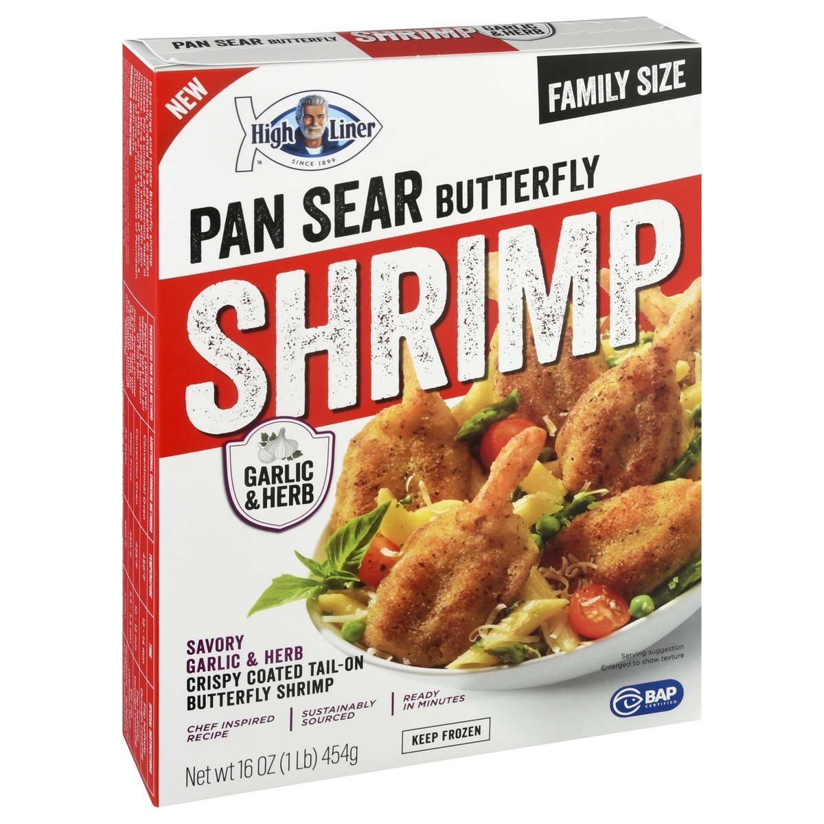 slide 1 of 1, High Liner Pan Sear Butterfly Family Size Garlic & Herb Shrimp 16 oz, 16 oz