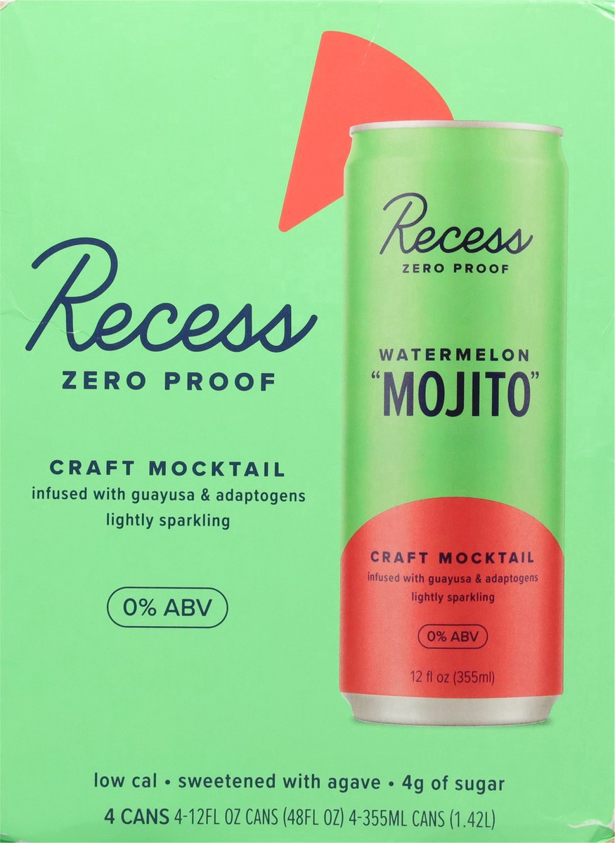 slide 4 of 13, Recess Watermelon Mojito Craft Mocktail 4 - 12 fl oz Cans, 4 ct