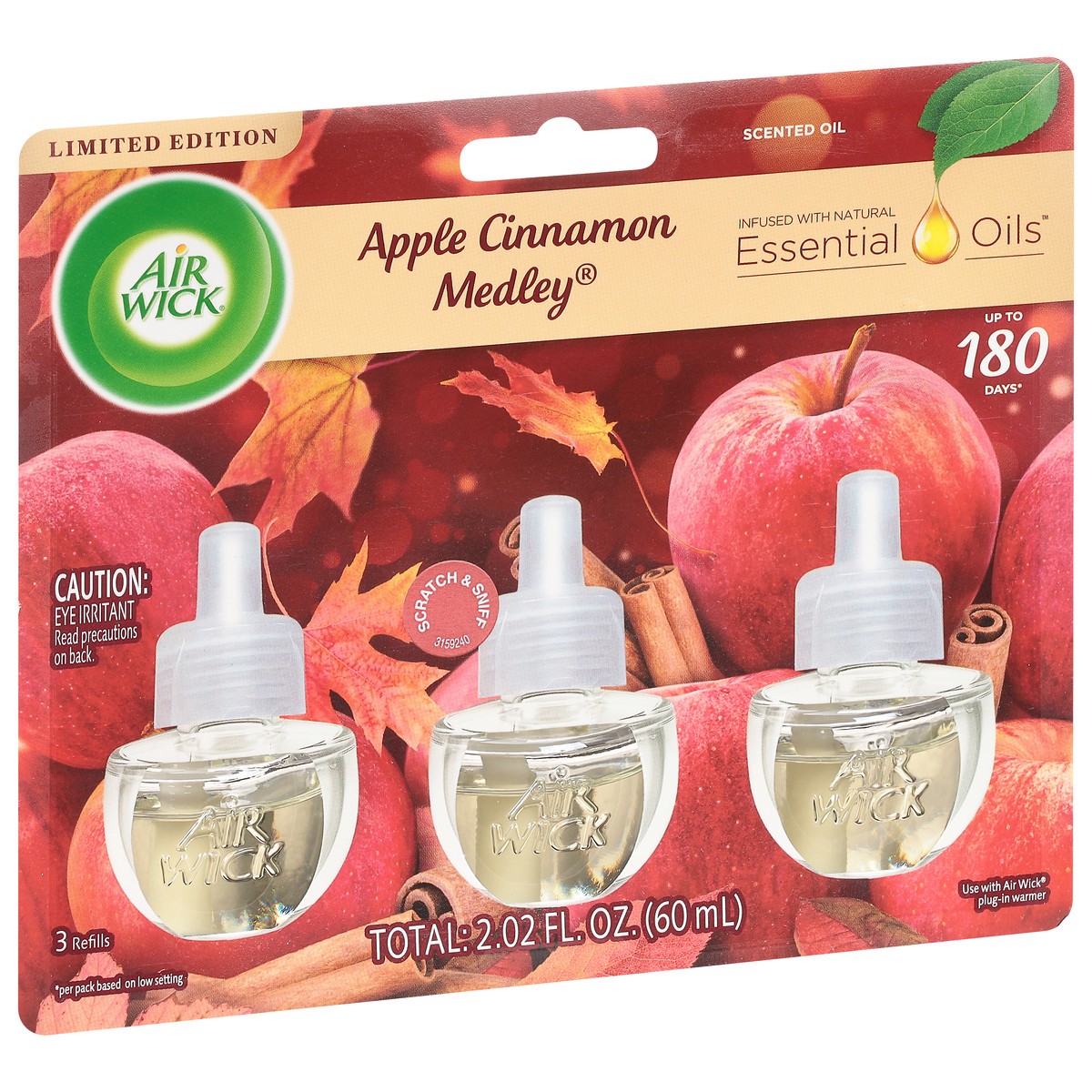 slide 2 of 9, Air Wick Limited Edition Apple Cinnamon Medley Scented Oil Refills 3 ea, 3 ct