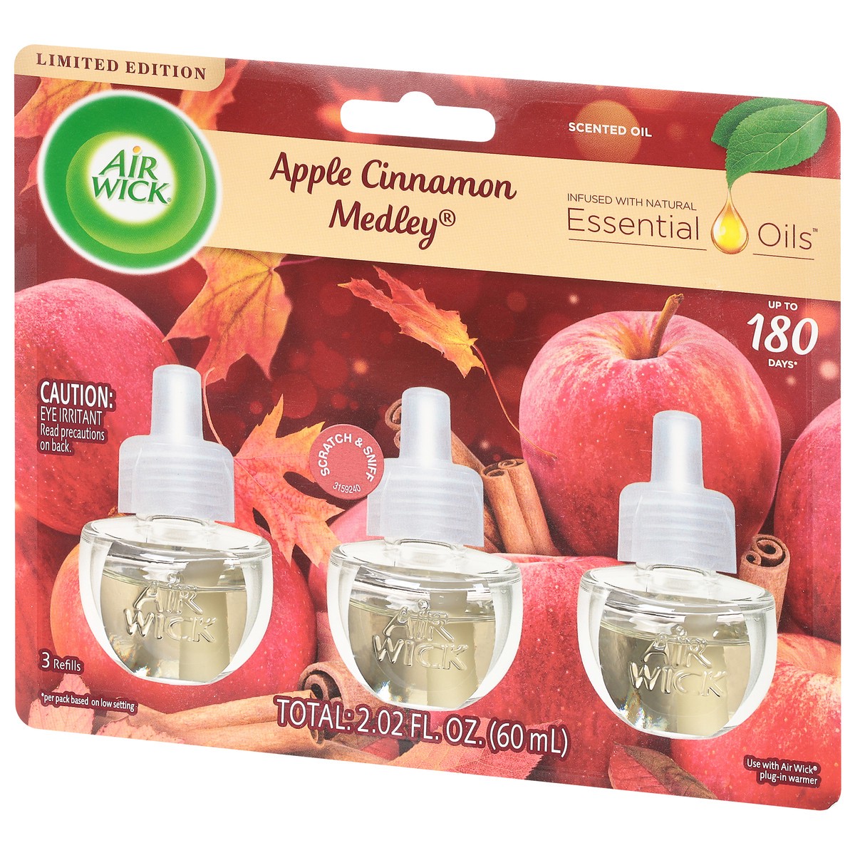 slide 3 of 9, Air Wick Limited Edition Apple Cinnamon Medley Scented Oil Refills 3 ea, 3 ct